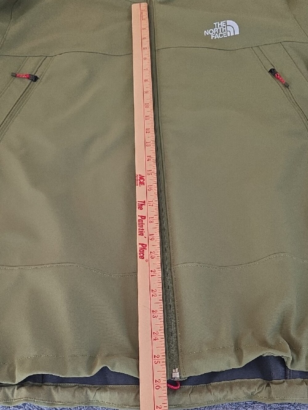 The North Face Olive Green Summit Series Softshell Jacket with Zip Pockets - Picture 6 of 6